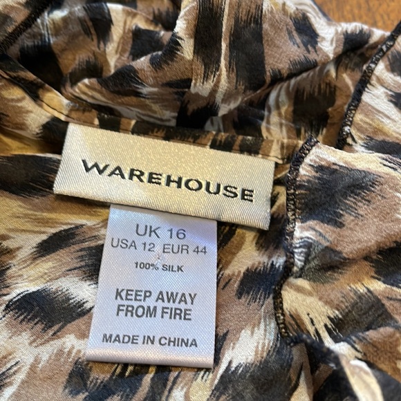 Warehouse 100% silk leopard blouse NBW new - Picture 6 of 6